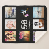 50. Geburtstag Foto Collage schwarz Sherpadecke (Vorderseite (Horizontal))