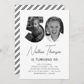 50. Geburtstag Foto Einladung (Vorne/Hinten)