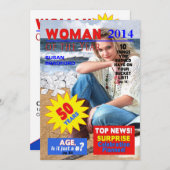 50. Geburtstag FOTO Einladung - Zeitschriftenabdec (Vorne/Hinten)