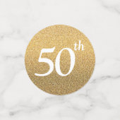 50. Geburtstag Foto Gold Glitzer Table Konfetti (Klein Vorderseite)