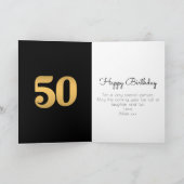 50. Geburtstag Foto Gold Modern Karte (Innenseite)