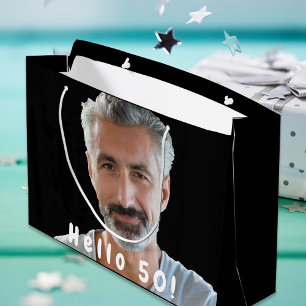 50. Geburtstag Foto hallo 50 Typ Mann Große Geschenktüte