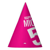 50. Geburtstag Foto personalisiert weiß heiß rosa Partyhütchen (Links)