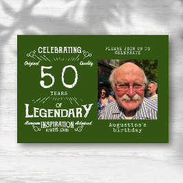 50. Geburtstag Foto Vorlage Legend Grün Vintag