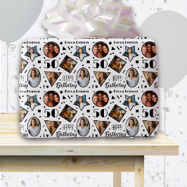 50. Geburtstag Foto Wrapping Paper Geschenkpapier