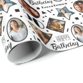 50. Geburtstag Foto Wrapping Paper Geschenkpapier (Rolleneckpunkt)