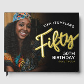 50. Geburtstag Fotos schwarzes Gold Gästebuch (Vorderseite)