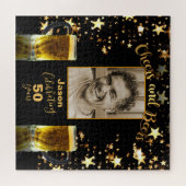 50. Geburtstag Fotovorlage Cheers & Biere Puzzle (Horizontal)