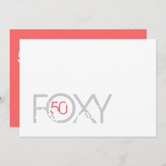 50. Geburtstag - Foxy Einladung 50 (Vorne/Hinten)