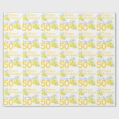 50. Geburtstag Frühlingskunst Blume mit dem Namen Geschenkpapier (Flach)