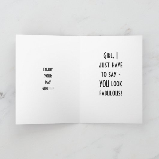 50. GEBURTSTAG FUN-MANNEQUIN-STIL KARTE (Innenseite)