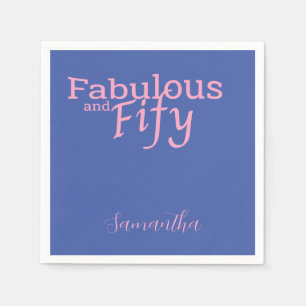 50. Geburtstag Fünfzig Fabelhaft Rosa Blau Serviette