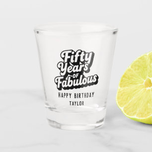50. Geburtstag Fünfzig Jahre Fabelhaft Retro Schnapsglas