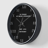 50. Geburtstag Fünfzig Schwarz Vintag Modernes Ele Uhr (Winkel)