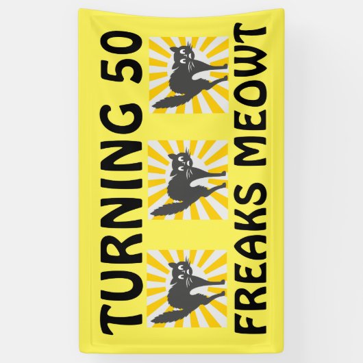50. GEBURTSTAG-FUNNY CAT BANNER (Vertikal)