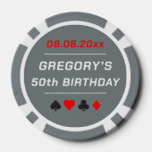 50. Geburtstag Funny Custom Foto Poker Chips (Rückseite)
