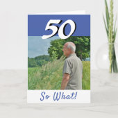 50. Geburtstag Funny Positive Foto Personalisiert Karte (Vorderseite)