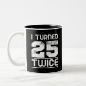 50. Geburtstag Funny Zweifarbige Tasse (Links)