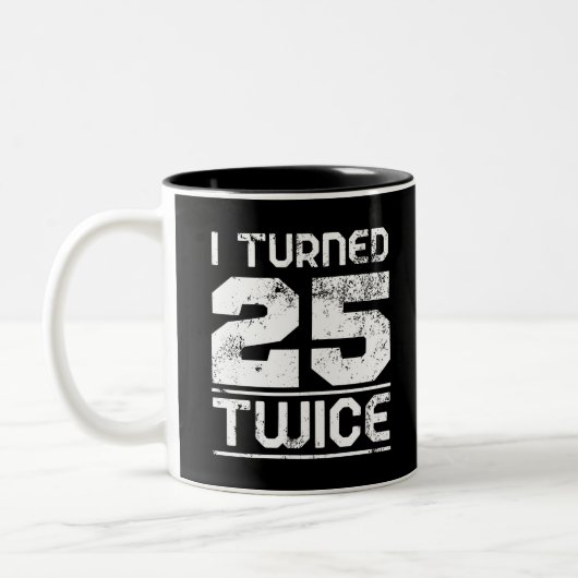 50. Geburtstag Funny Zweifarbige Tasse (Links)