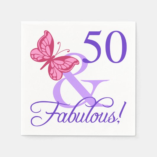 50. Geburtstag für Frauen Serviette (Vorderseite)