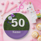 50. Geburtstag für Golfer mit Golfball und Blume Pappteller (Party)