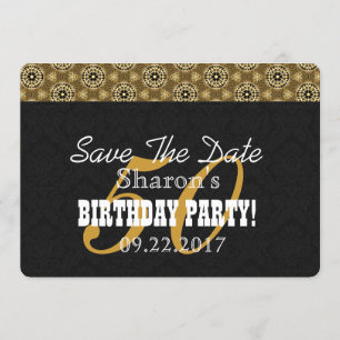 50. GEBURTSTAG für ihr Schwarz und Gold H04BZ Save The Date