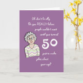 50. Geburtstag für ihre lustige Karte (Gelbe Blume)