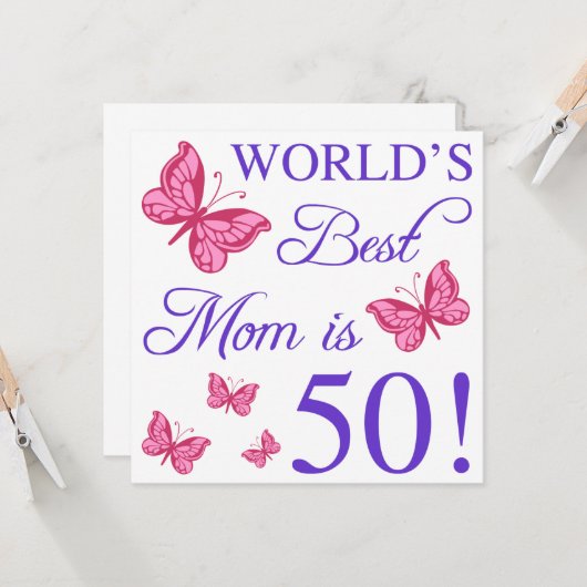 50. Geburtstag für Mama Karte (Vorderseite/Rückseite Beispiel)