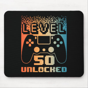 50. Geburtstag für Männer Stufe 50 Unverriegelter Mousepad