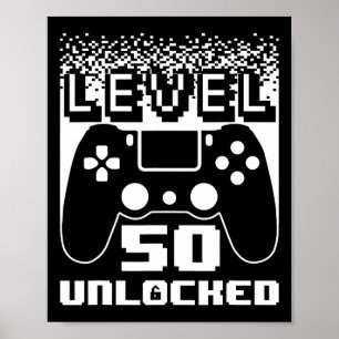50. Geburtstag für Männer Stufe 50 Unverriegelter  Poster