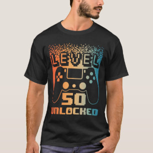 50. Geburtstag für Männer Stufe 50 Unverriegelter T-Shirt