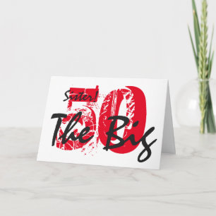50. Geburtstag für Schwester, schwarzer, roter Tex Karte