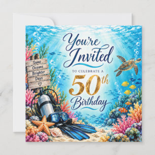 50. Geburtstag für Taucher Einladung