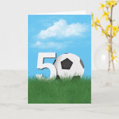 50. Geburtstag Fußball-Ball im Grünen Karte (Gelbe Blume)