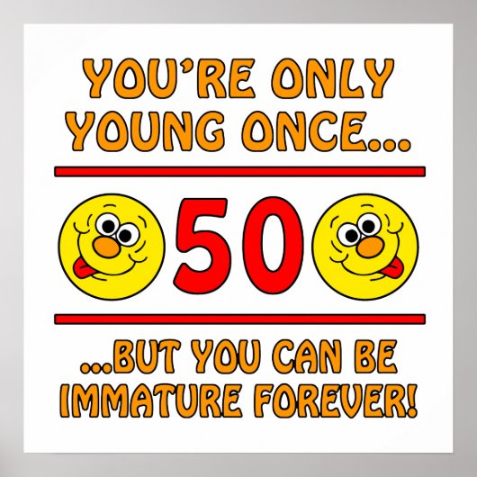50. Geburtstag Gag Geschenke Poster (Vorne)