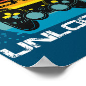 50. Geburtstag Gamer Party Stufe 50 Unverriegelter Poster (Ecke)