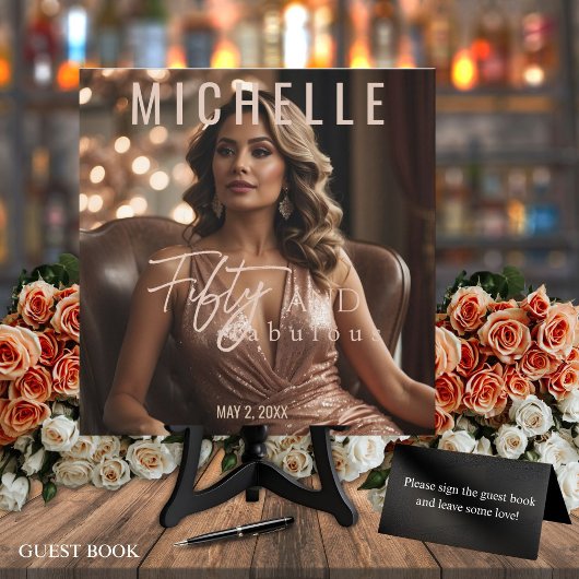 50. Geburtstag Gast-Book-Zeichen Gästebuch