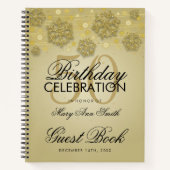 50. Geburtstag Gästebuch Gold Winter Notizblock (Vorderseite)