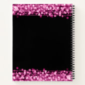 50. Geburtstag Gästebuch Party Glitzern Pink Notizbuch (Rückseite)