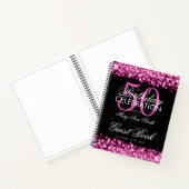 50. Geburtstag Gästebuch Party Glitzern Pink Notizbuch (Innenseite)