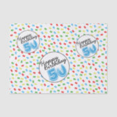 50. Geburtstag gefeiertes buntes Tissue Seidenpapier (Vorderseite)