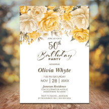 50. Geburtstag Gelbes Rosenblumengebirge Party