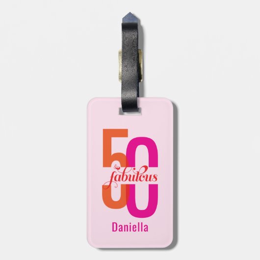 50. Geburtstag Gepäckanhänger (Rückseite vertikal)