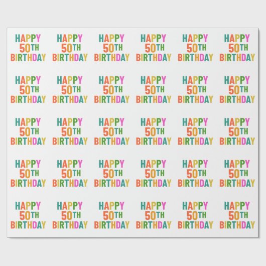 50. Geburtstag Geschenkpapier (Flach)