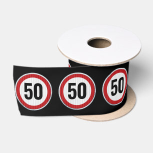 50. Geburtstag Geschwindigkeitsbegrenzungsschild - Satinband