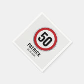 50. Geburtstag Geschwindigkeitsbegrenzungsschild Serviette (Ecke)