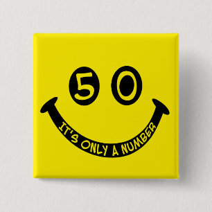 50. Geburtstag Gesicht, ist es nur eine Zahl! Button