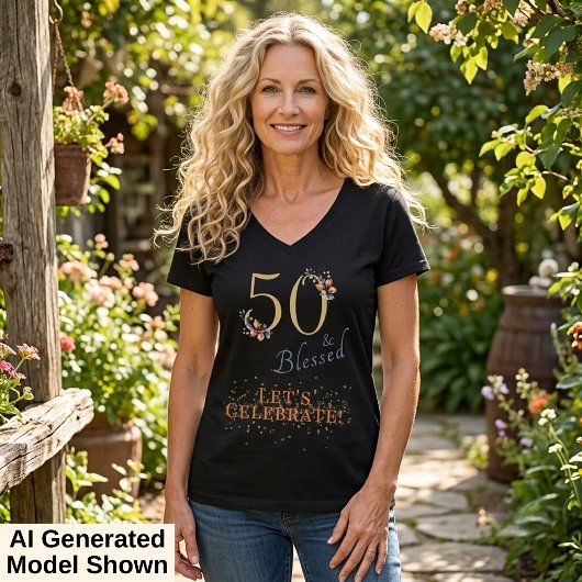 50. Geburtstag Girl gesegnet Boho Herbst T-Shirt