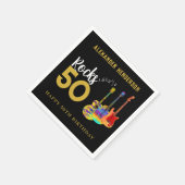 50. Geburtstag Gitarren Rocks 50 Name Serviette (Ecke)