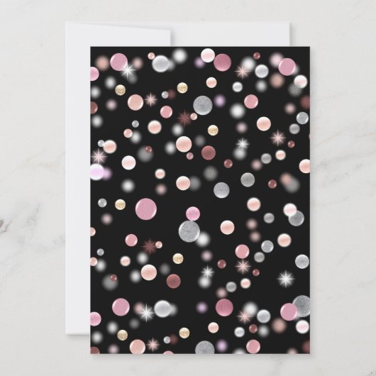 50. Geburtstag, glänzende Glitzer 50. Einladung (Rückseite)